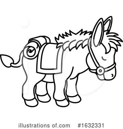 Royalty-Free (RF) Donkey Clipart Illustration by AtStockIllustration - Stock Sample #1632331