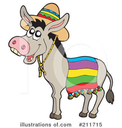 Royalty-Free (RF) Donkey Clipart Illustration by visekart - Stock Sample #211715