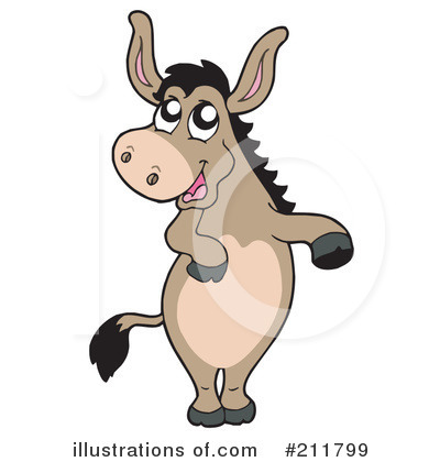 Royalty-Free (RF) Donkey Clipart Illustration by visekart - Stock Sample #211799