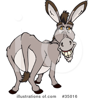 Royalty-Free (RF) Donkey Clipart Illustration by Dennis Holmes Designs - Stock Sample #35016