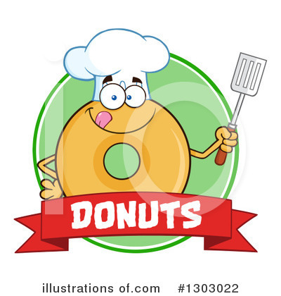 Royalty-Free (RF) Donut Character Clipart Illustration by Hit Toon - Stock Sample #1303022