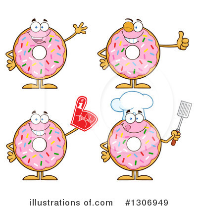Royalty-Free (RF) Donut Clipart Illustration by Hit Toon - Stock Sample #1306949