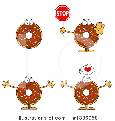 Royalty-Free (RF) Donut Clipart Illustration by Hit Toon - Stock Sample #1306958