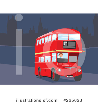 Royalty-Free (RF) Double Decker Clipart Illustration by Prawny - Stock Sample #225023
