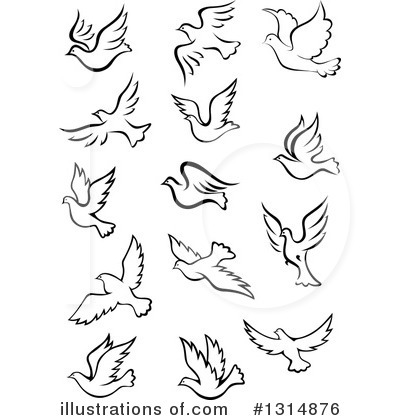 Royalty-Free (RF) Dove Clipart Illustration by Vector Tradition SM - Stock Sample #1314876