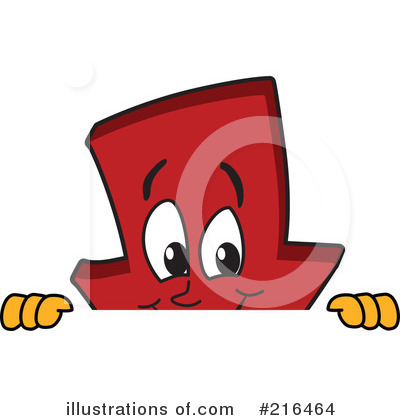 Royalty-Free (RF) Down Arrow Mascot Clipart Illustration by Mascot Junction - Stock Sample #216464