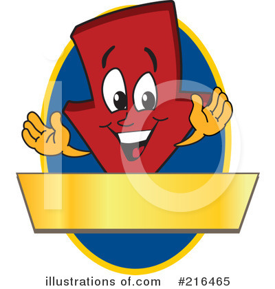 Royalty-Free (RF) Down Arrow Mascot Clipart Illustration by Mascot Junction - Stock Sample #216465
