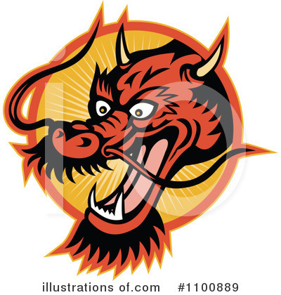Royalty-Free (RF) Dragon Clipart Illustration by patrimonio - Stock Sample #1100889