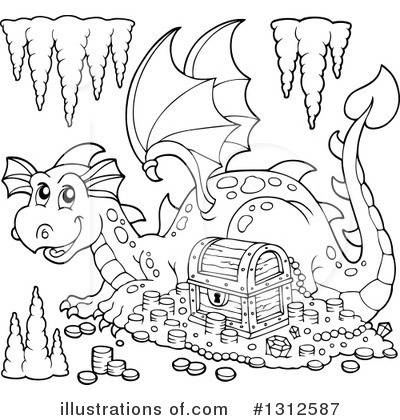 Royalty-Free (RF) Dragon Clipart Illustration by visekart - Stock Sample #1312587