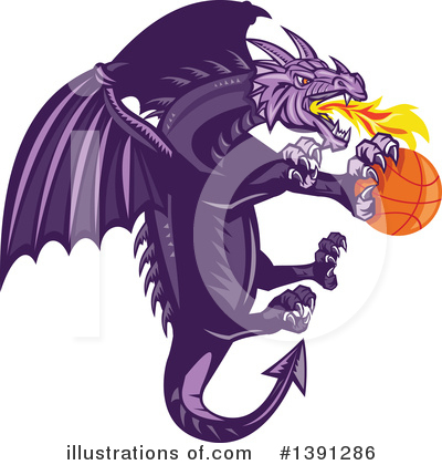Royalty-Free (RF) Dragon Clipart Illustration by patrimonio - Stock Sample #1391286