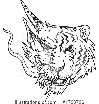 Royalty-Free (RF) Dragon Clipart Illustration by patrimonio - Stock Sample #1728726