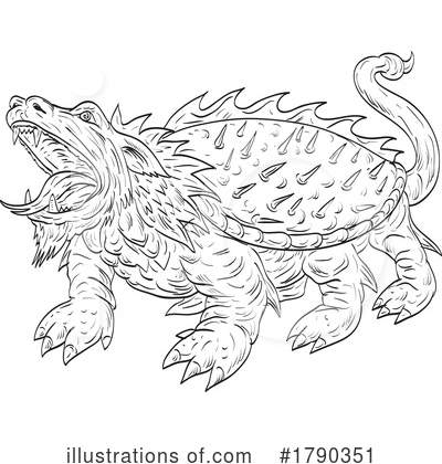 Royalty-Free (RF) Dragon Clipart Illustration by patrimonio - Stock Sample #1790351