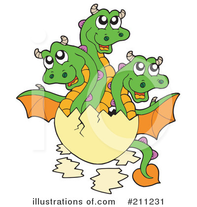 Royalty-Free (RF) Dragon Clipart Illustration by visekart - Stock Sample #211231