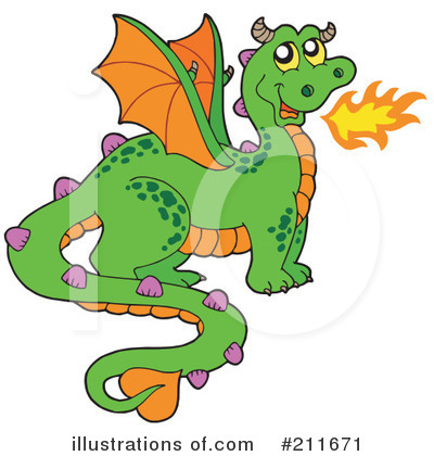 Royalty-Free (RF) Dragon Clipart Illustration by visekart - Stock Sample #211671