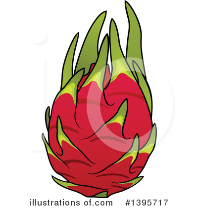 Royalty-Free (RF) Dragon Fruit Clipart Illustration by Vector Tradition SM - Stock Sample #1395717