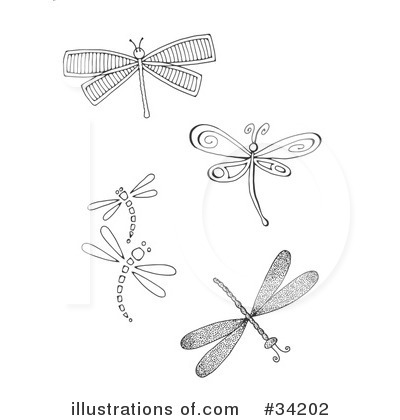 Royalty-Free (RF) Dragonfly Clipart Illustration by C Charley-Franzwa - Stock Sample #34202