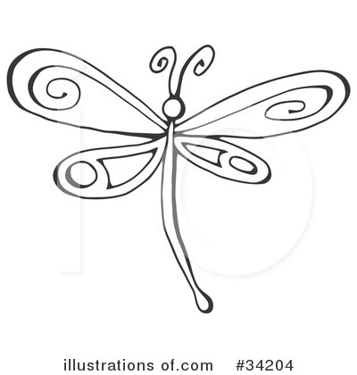 Royalty-Free (RF) Dragonfly Clipart Illustration by C Charley-Franzwa - Stock Sample #34204