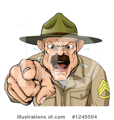 Royalty-Free (RF) Drill Sergeant Clipart Illustration by AtStockIllustration - Stock Sample #1245504