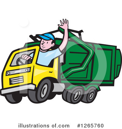 Garbage Truck Clipart #1265760 by patrimonio