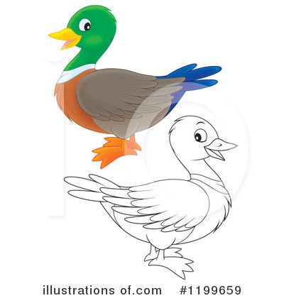 Royalty-Free (RF) Duck Clipart Illustration by Alex Bannykh - Stock Sample #1199659