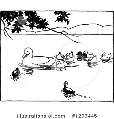 Royalty-Free (RF) Duck Clipart Illustration by Prawny Vintage - Stock Sample #1203445