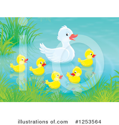 Royalty-Free (RF) Duck Clipart Illustration by Alex Bannykh - Stock Sample #1253564