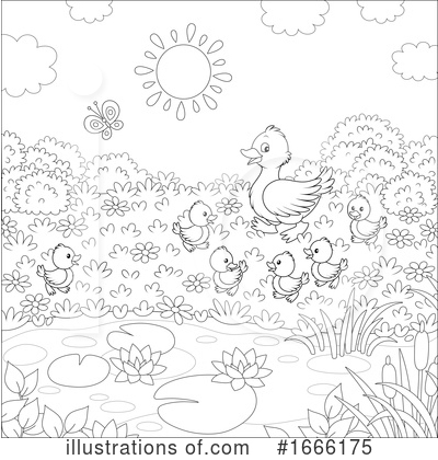 Royalty-Free (RF) Duck Clipart Illustration by Alex Bannykh - Stock Sample #1666175