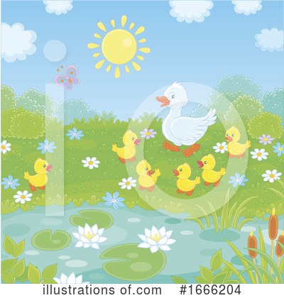 Royalty-Free (RF) Duck Clipart Illustration by Alex Bannykh - Stock Sample #1666204
