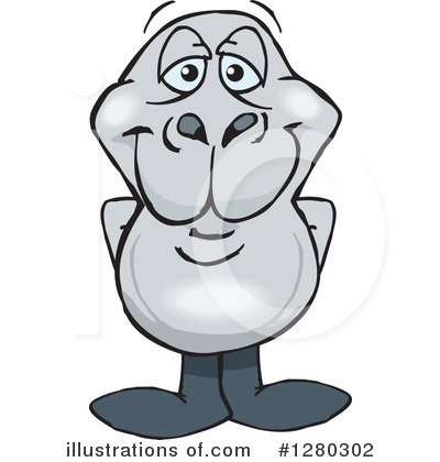 Royalty-Free (RF) Dugong Clipart Illustration by Dennis Holmes Designs - Stock Sample #1280302