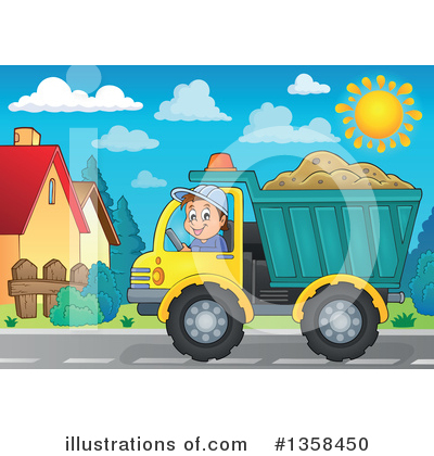 Royalty-Free (RF) Dump Truck Clipart Illustration by visekart - Stock Sample #1358450