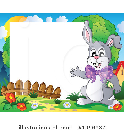 Royalty-Free (RF) Easter Bunny Clipart Illustration by visekart - Stock Sample #1096937