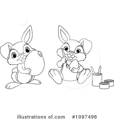 Royalty-Free (RF) Easter Bunny Clipart Illustration by Pushkin - Stock Sample #1097496