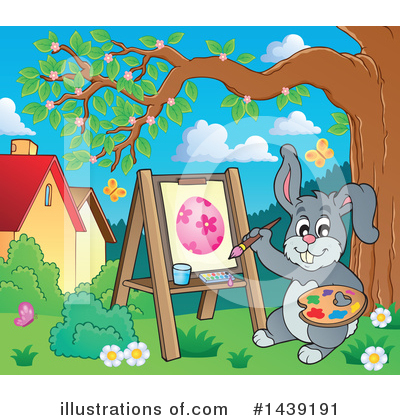 Royalty-Free (RF) Easter Bunny Clipart Illustration by visekart - Stock Sample #1439191