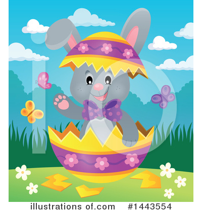 Royalty-Free (RF) Easter Bunny Clipart Illustration by visekart - Stock Sample #1443554
