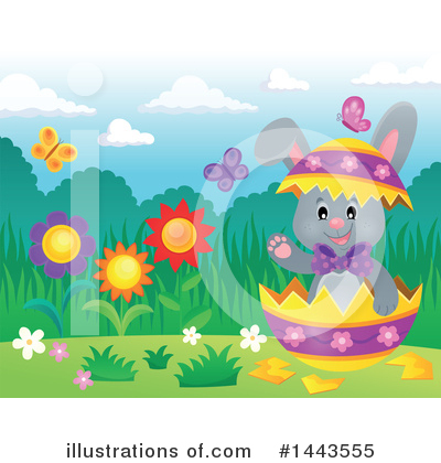 Royalty-Free (RF) Easter Bunny Clipart Illustration by visekart - Stock Sample #1443555
