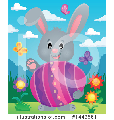 Royalty-Free (RF) Easter Bunny Clipart Illustration by visekart - Stock Sample #1443561