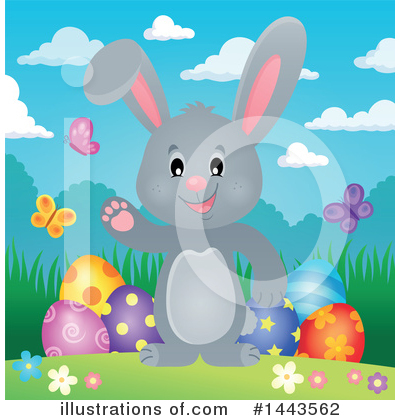 Royalty-Free (RF) Easter Bunny Clipart Illustration by visekart - Stock Sample #1443562