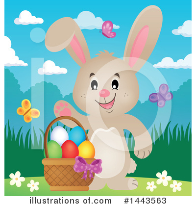 Royalty-Free (RF) Easter Bunny Clipart Illustration by visekart - Stock Sample #1443563