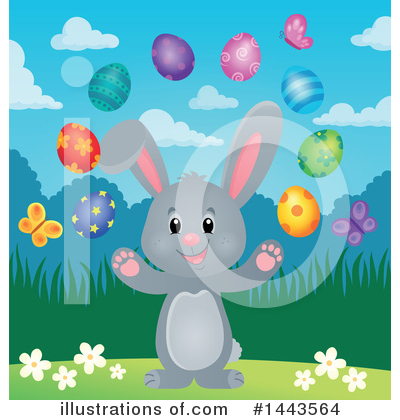 Royalty-Free (RF) Easter Bunny Clipart Illustration by visekart - Stock Sample #1443564