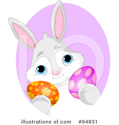 Royalty-Free (RF) Easter Bunny Clipart Illustration by Pushkin - Stock Sample #94831