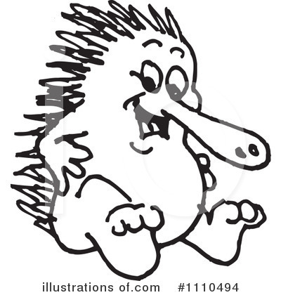 Royalty-Free (RF) Echidna Clipart Illustration by Dennis Holmes Designs - Stock Sample #1110494