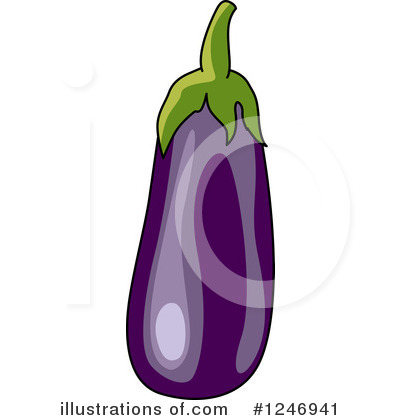 Royalty-Free (RF) Eggplant Clipart Illustration by Vector Tradition SM - Stock Sample #1246941