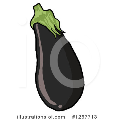 Royalty-Free (RF) Eggplant Clipart Illustration by LaffToon - Stock Sample #1267713