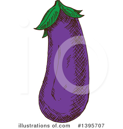 Royalty-Free (RF) Eggplant Clipart Illustration by Vector Tradition SM - Stock Sample #1395707