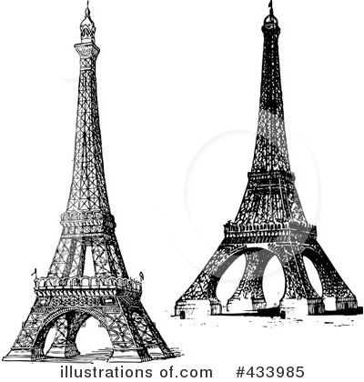 Royalty-Free (RF) Eiffel Tower Clipart Illustration by BestVector - Stock Sample #433985