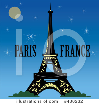 Royalty-Free (RF) Eiffel Tower Clipart Illustration by Pams Clipart - Stock Sample #436232