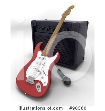 Royalty-Free (RF) Electric Guitar Clipart Illustration by KJ Pargeter - Stock Sample #90360