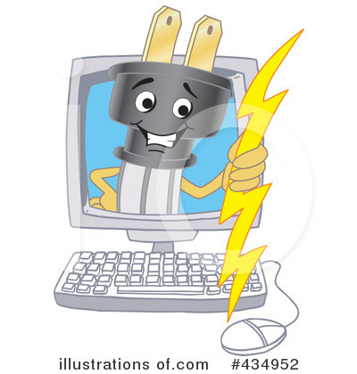 Royalty-Free (RF) Electric Plug Character Clipart Illustration by Mascot Junction - Stock Sample #434952