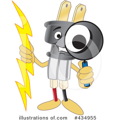 Royalty-Free (RF) Electric Plug Character Clipart Illustration by Mascot Junction - Stock Sample #434955