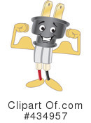 Electric Plug Character Clipart #434957 by Mascot Junction